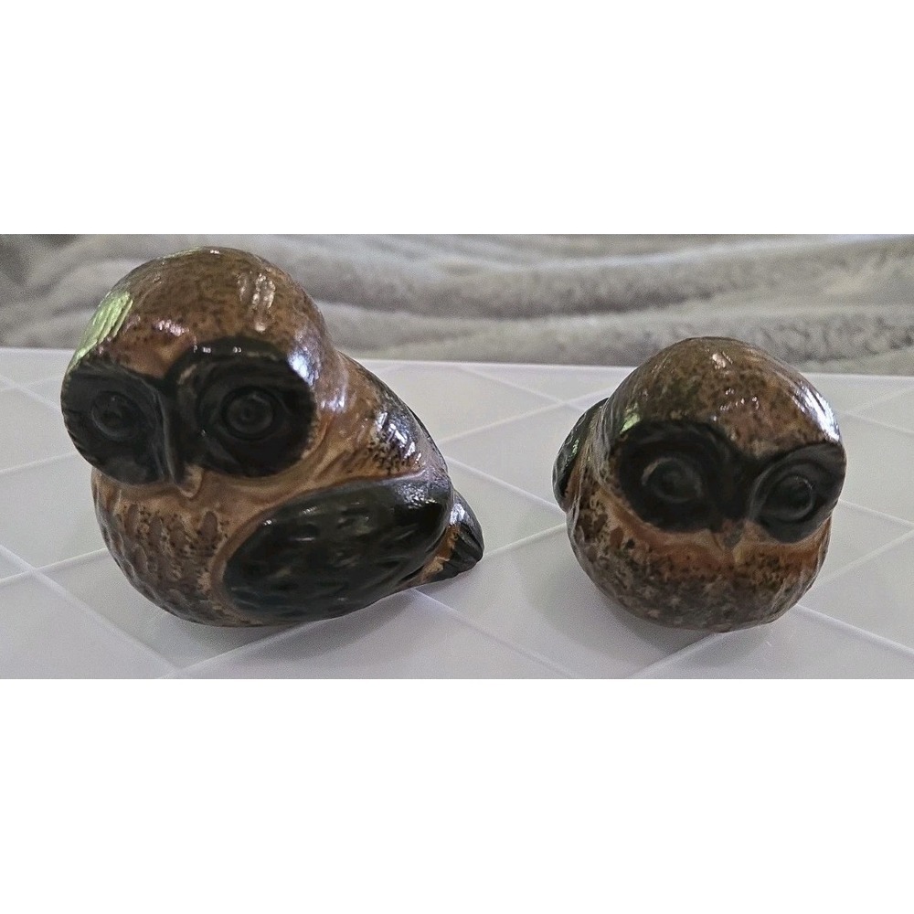 Otagiri/MCI Japan Stoneware Owl Set Small And Large Vintage